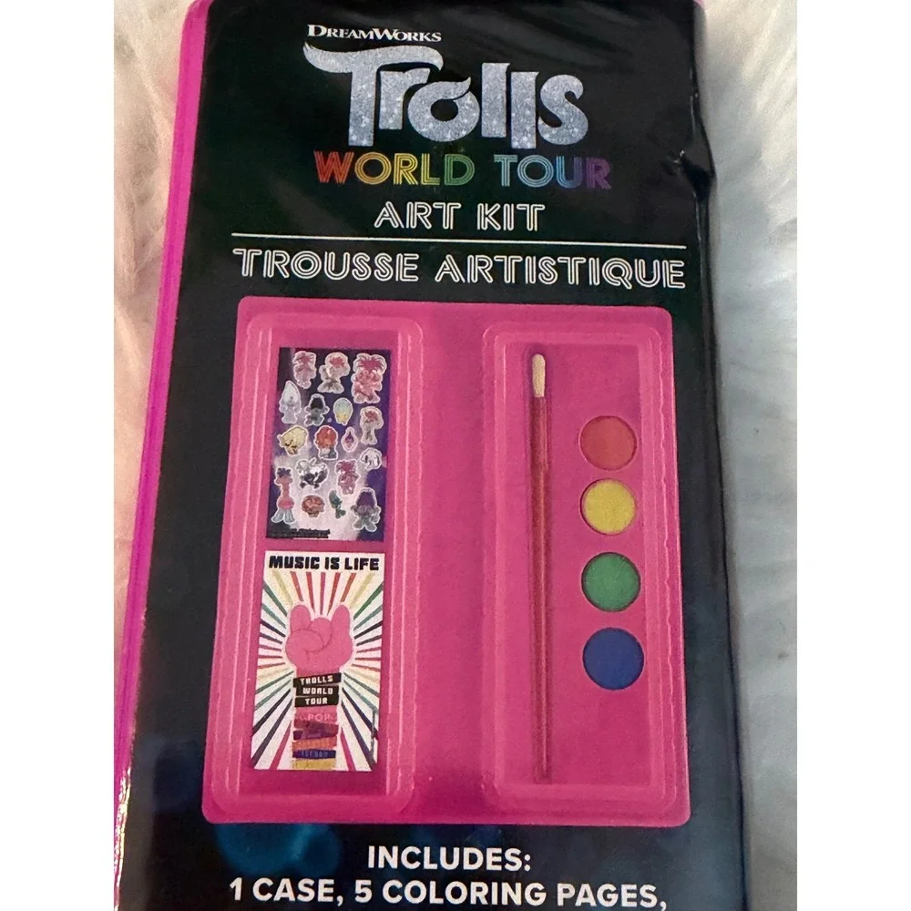 DreamWorks Trolls World Tour Art Kit and 24 Count Crayon Set Bundle New
